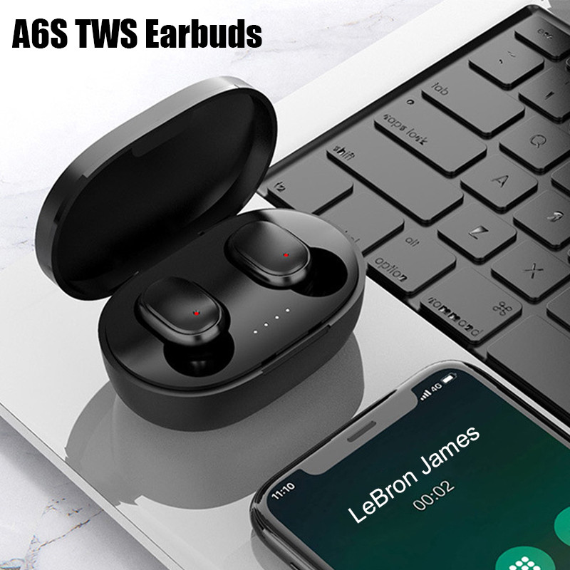 A6S TWS Fone Bluetooth Earphones Wireless Headphones Noise Stereo Sound Cancelling Earbuds With Mic Wireless Bluetooth Headset_voghion.com