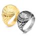 Bague en acier titane pour homme, style Empire romain, César, style rétro, pièce de monnaie moulée_voghion.com