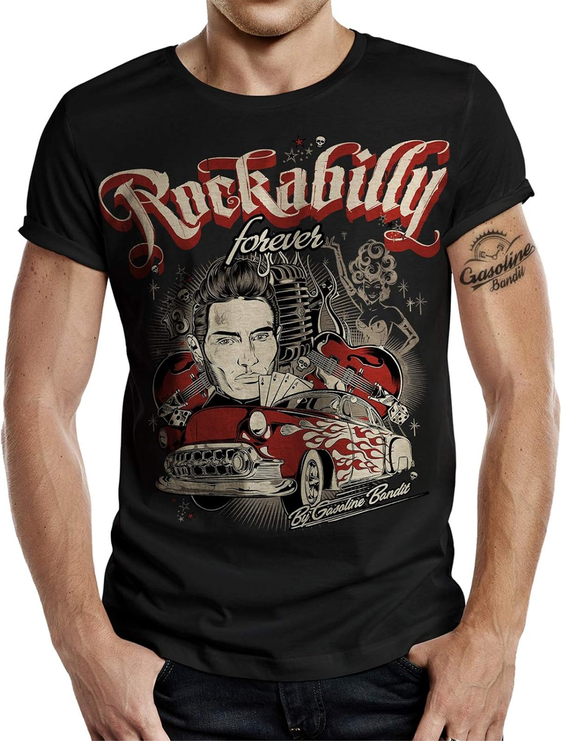Rockabilly T Shirt Forever Original Design by David Vicente Big Size Print_voghion.com