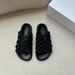 Wanhuo Unlabeled Women's Woven Versatile Thick-Soled Mules Comfortable Platform Slippers Flat Slides_voghion.com