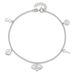 Sterling Silver Love Themed Dangles 9in Plus 1in Ext. Anklet_voghion.com