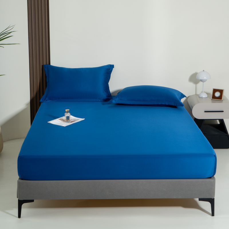 Washed Tencel Solid Color Bed Sheet Single Piece Cool Ice Silk Bed Sheet Silk Mattress Protector 1PC_voghion.com