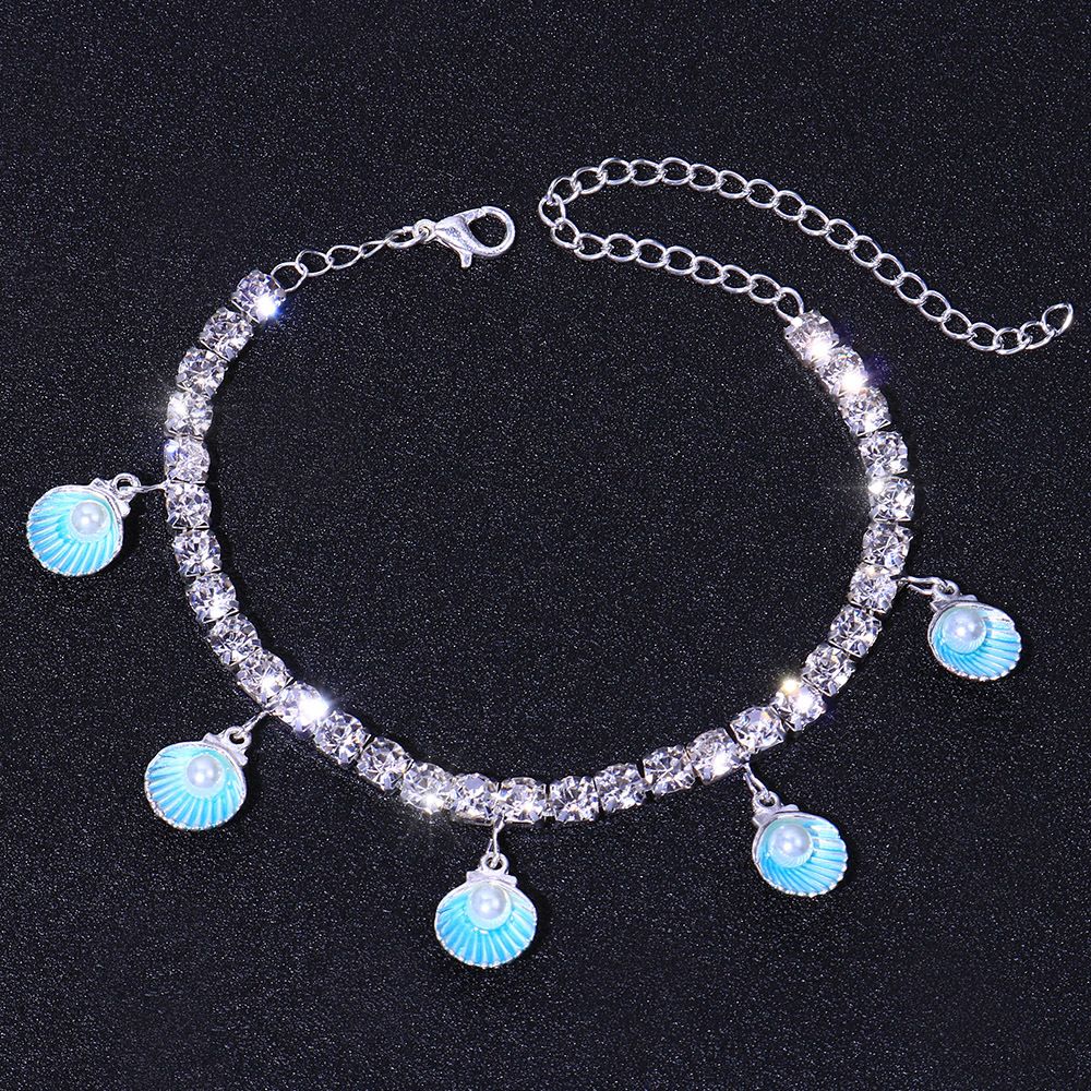 hot-selling goods painted shell pearl Anklet Beach all-match simple element rhinestone Anklet Anklet_voghion.com