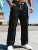 Men's Heavyweight Corduroy Work Pants – Vintage Casual Straight-Leg Trousers With Utility Pockets– Relaxed Fit For Urban Commuting_voghion.com