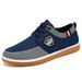 Breathable Canvas Casual Sneakers For Men - Lightweight Slip-On Shoes With Comfortable Rubber Sole (Sizes 39-48, Blue/Yellow/Black)_voghion.com