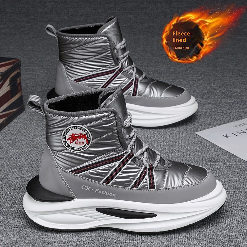 Schneestiefel für Herren im Winter, mit Fleece-warmen Nordost-Baumwollschuhen, dicker Sohle und Fell-integrierten Martin-Stiefeln,_voghion.com