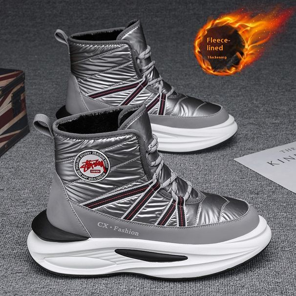 Schneestiefel für Herren im Winter, mit Fleece-warmen Nordost-Baumwollschuhen, dicker Sohle und Fell-integrierten Martin-Stiefeln,_voghion.com