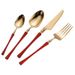 Stainless steel 304 small waist knife, fork, spoon, family hotel steak knife, fork, dessert spoon, mirror light Western tableware set_voghion.com