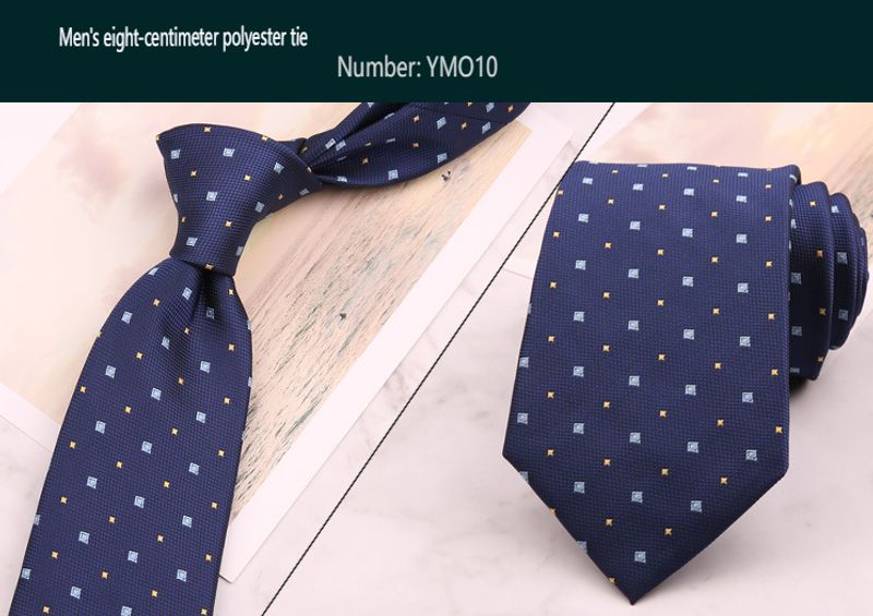 Polyester tie men's formal business work style striped professional groom British wedding fashion wide_voghion.com