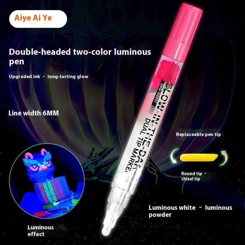 Dual-Tip Glow In The Dark Marker Pens - 8 Vibrant Colors, Waterproof & Non-Fade, Perfect For DIY Art, Study Notes & Creative Projects​_voghion.com