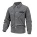 Men’s British-Style Corduroy Jacket – Stand Collar, Polyester Blend, Single-Breasted Casual Coat With Button Accents (Grey/Black/Khaki, XS-XXL)_voghion.com