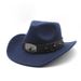Cowhide large cowhide head with woolen fabric, wide brim for protection warmth, Western cowboy top hat, men's and_voghion.com