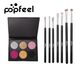 Set di trucco POPFEEL 6 ombretti colorati + 7 pennelli per il trucco Set combinato di ombretti glitterati Beauty_voghion.com
