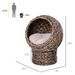 PawHut Handwoven Elevated Cat Bed With Soft Cushion & Cat Egg Chair Shape, Cat Basket Bed Kitty House With Stand, Raised Wicker Cat Bed For Indoor Cats, 23.5" H, Gray_voghion.com