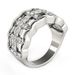 Diamond Studded Four Leaf Clover Motif Ring in 14k White Gold (1/4 cttw)_voghion.com