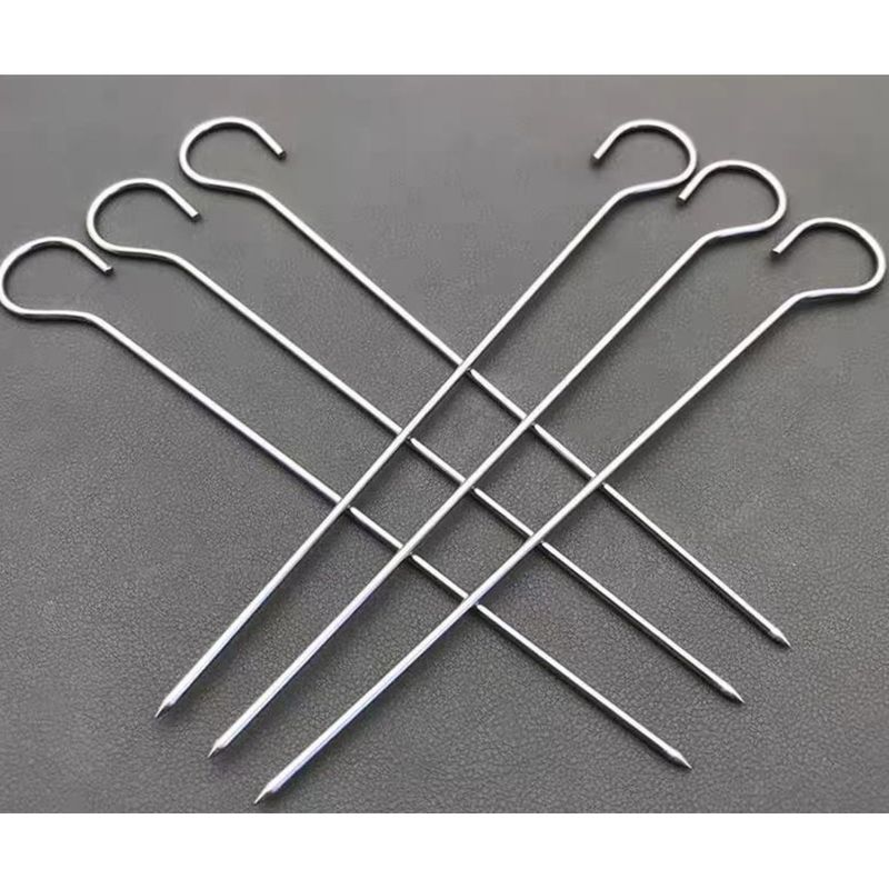 Air Fryer Set Food Grade Stainless Steel Round Grill BBQ Rack Skewer Holder_voghion.com