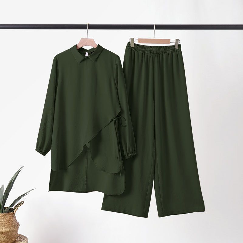 Vêtements pour femmes automne nouveaux vêtements pour femmes musulmanes mode costume deux pièces décontracté ample_voghion.com