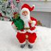Sitting Santa Claus Plush Figurine Vivid Appearance Cute Doll Ornaments For Christmas Table Fireplace Mantel_voghion.com