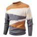 Pull col roulé pour homme - Pull en maille à blocs de couleurs, tissu épais et chaud, coupe ample et décontractée pour adolescents et jeunes adultes._voghion.com