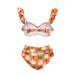 Kvinders nye bikini split badedragt med flæser, højtaljet print og atmosfærisk badedragt og slå-om-nederdel_voghion.com