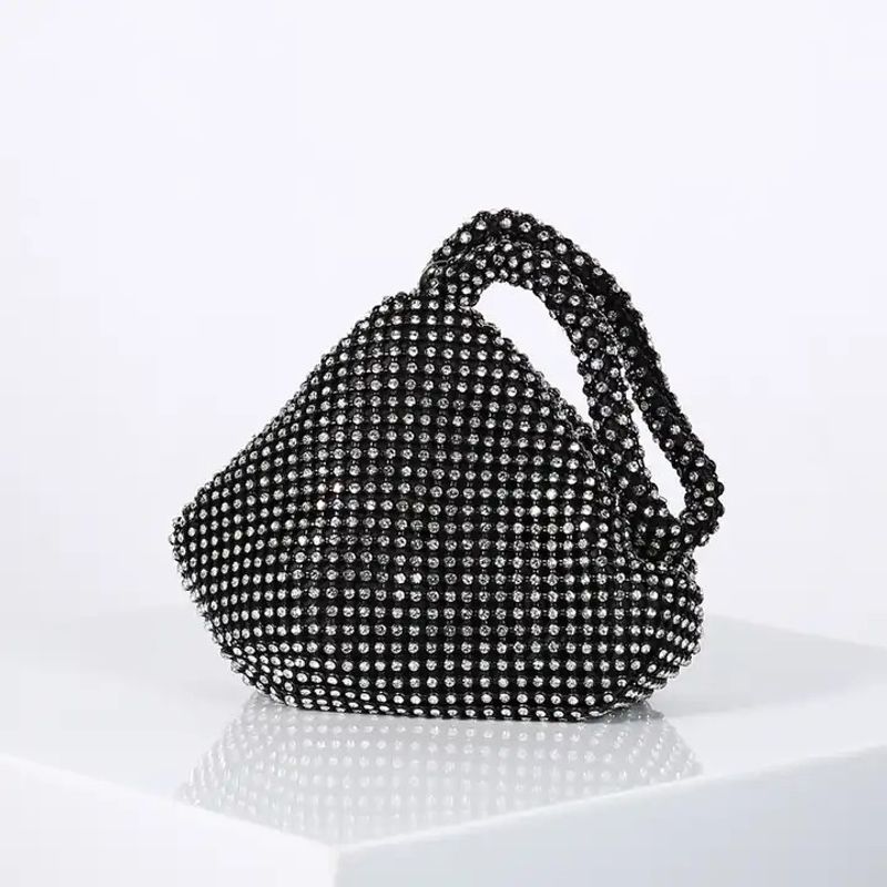 Bolso de mujer, bolso de cena a la moda, bolso de mano con incrustaciones de diamantes, bolso de noche que combina con todo para banquetes, bolso de mano para mina, bolso portátil_voghion.com