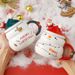 Creatieve kerst keramische beker met deksellepel mok met grote capaciteit Cartoon Kerstman cadeau Waterbeker studentencadeau_voghion.com