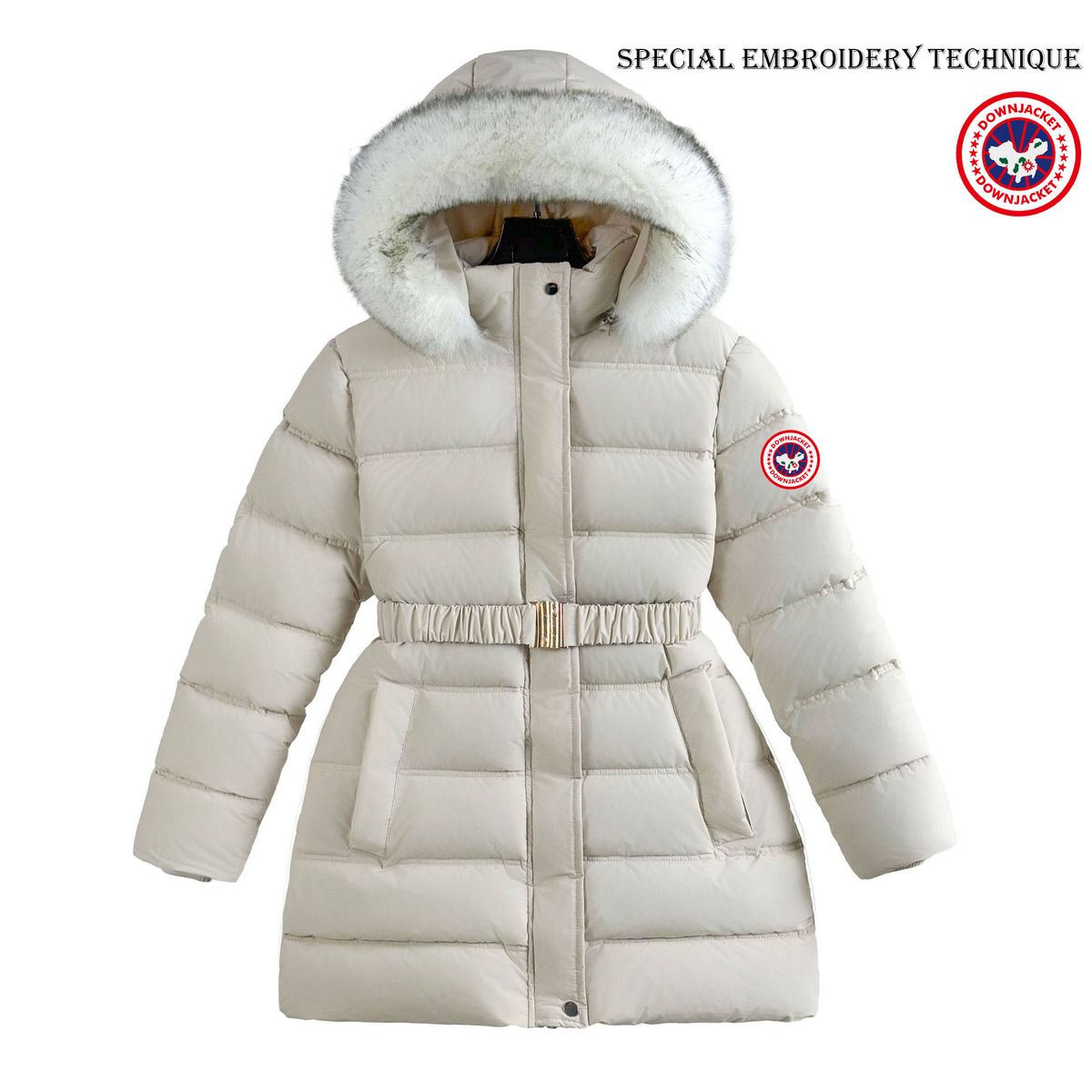 Kız Çocukları İçin Uzun Dolgulu Ceket, Harita Baskılı Kışlık Polar Astarlı Termal Mont, Çocuklar İçin Moda Dış Giyim_voghion.com