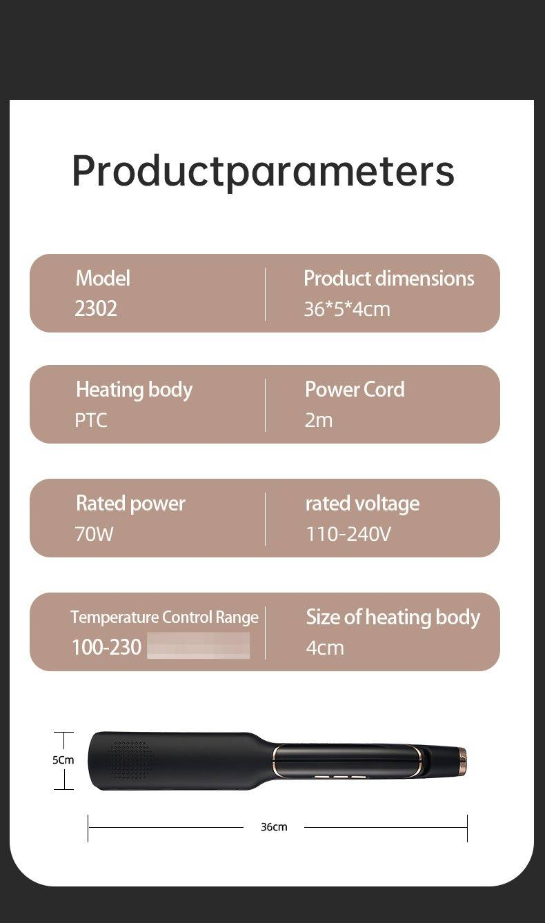 Plancha de pelo de doble uso para el cuidado y alisado del cabello, plancha de pelo con control de temperatura y varias velocidades, plancha de pelo con forma de arco._voghion.com