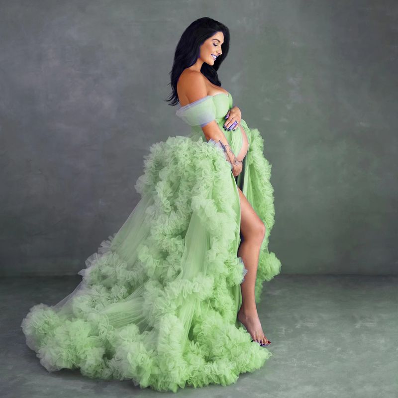 Imbracaminte dama rochie sedinta foto maternitate marime mare rochie cu fanta in fata rochie albastra _voghion.com