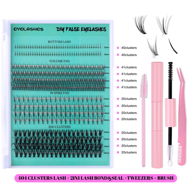 2024 Hot Selling 404 Cluster Eyelash Set DIY Mixed Segmented Grafting Single Cluster Lower Eyelashes_voghion.com