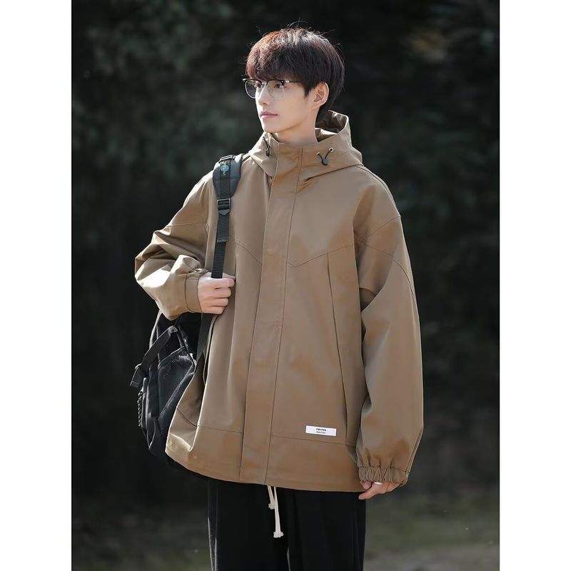 New black assault jacket for boys in spring and autumn, men's workwear, casual loose windbreaker jacket_voghion.com