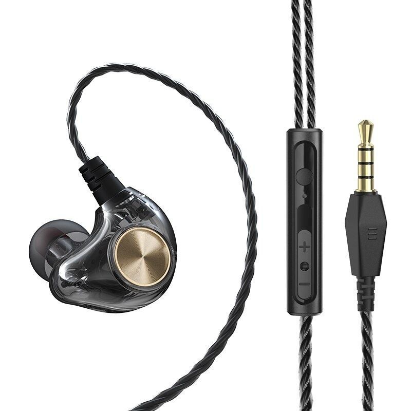 Android Mobile Phone Drive-by-Wire Headset Metal Heavy Bass Computer PC Headset In-Ear Sports Headset_voghion.com