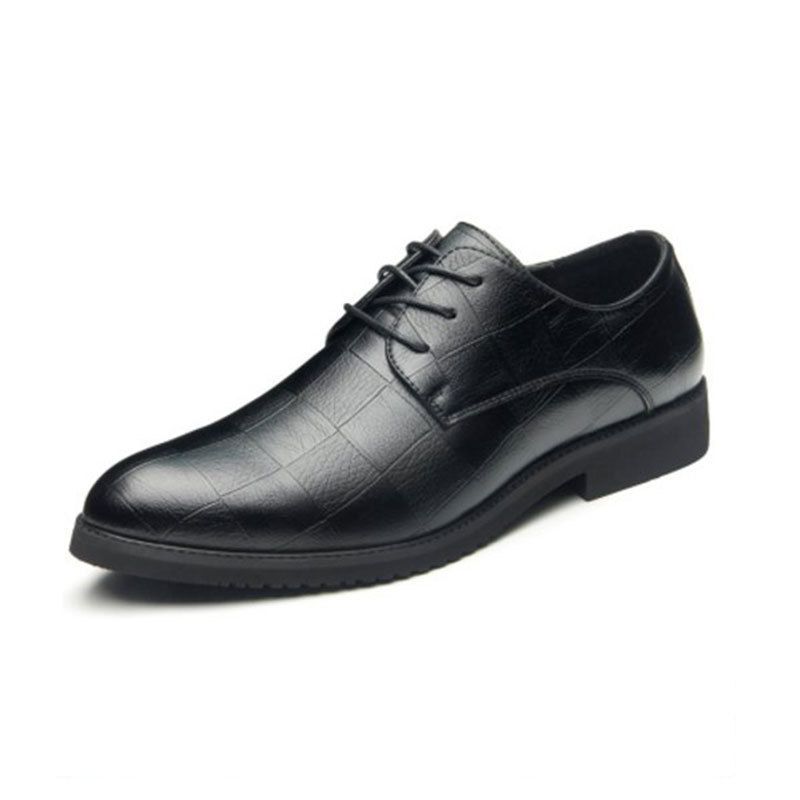 Chaussures en cuir pour hommes printemps mode chaussures en cuir décontractées chaussures d'affaires texture brillante confortable semelle souple slip-on chaussures en cuir pour hommes_voghion.com