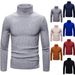 Maglione a collo alto solido da uomo autunno e inverno versione coreana pullover a righe per ragazzi slim fit con filo lavorato a maglia sul fondo_voghion.com