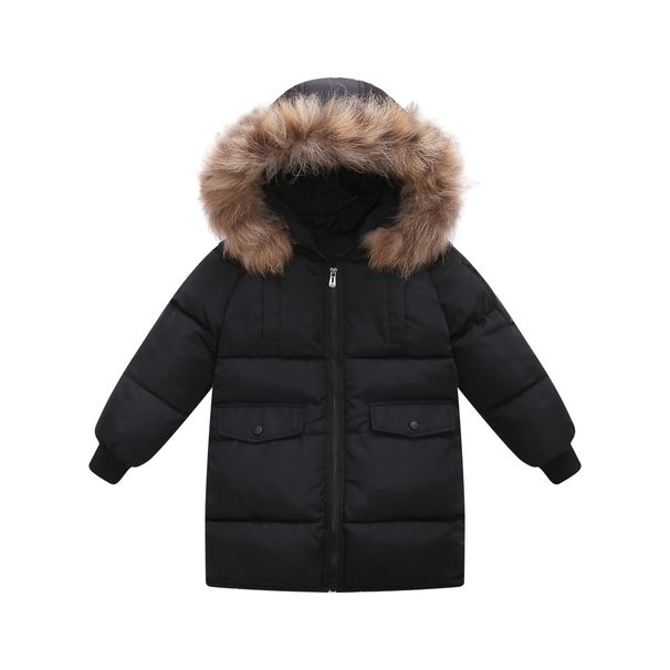 Veste matelassée en duvet pour enfants, col Camouflage, veste rembourrée amovible, épaisse et chaude, à la mode_voghion.com