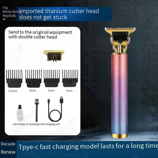 Tondeuse à cheveux professionnelle pour hommes - Tondeuse sans fil rechargeable pour coupes chauves et dégradées_voghion.com