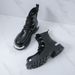 boots Fashion New Punk Style Niche Big Head Black Men's Boots Thick Sole Lace-up Casual Business Top Motorcycle Boots Commuting Work Boots_voghion.com