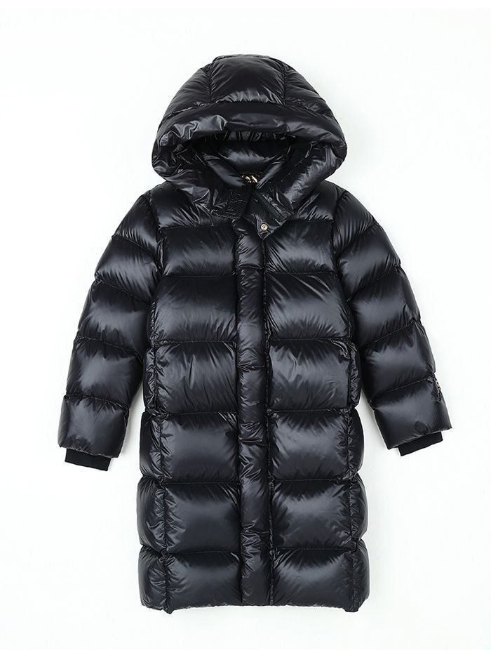 kid's clothing New children's long black gold thickened down jacket winter over the knee for men and women_voghion.com