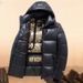 Men’s Quilted Hooded Jacket – Slim Fit Polyester-Filled Winter Coat (Streetwear Essential, S-4XL, Black/Red/Blue Corduroy, Windproof & Warm)_voghion.com