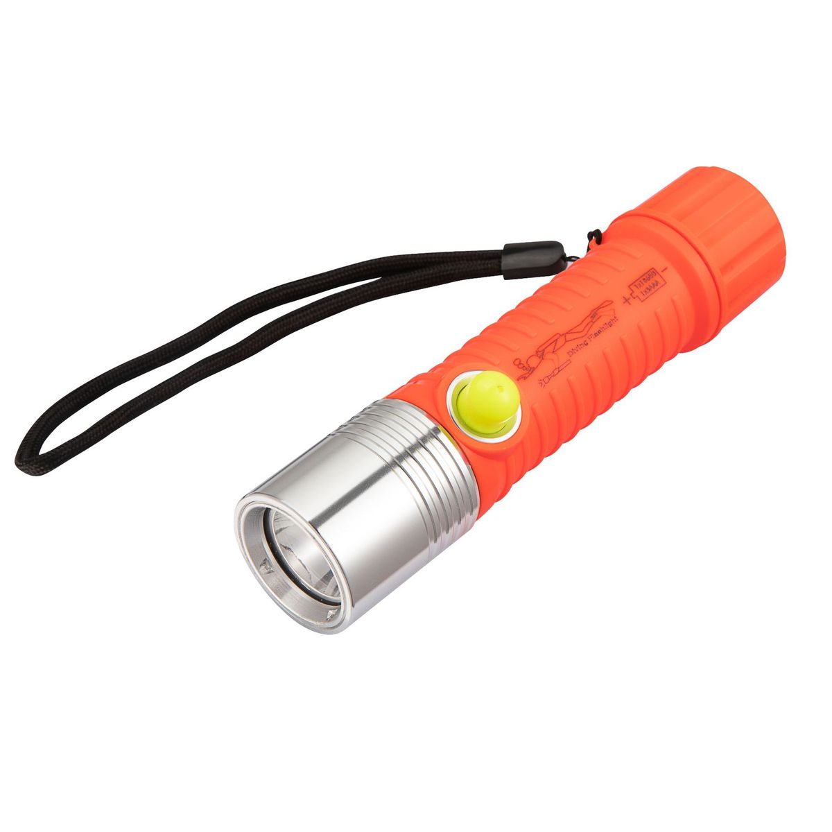 Waterproof Diving Flashlight - T6 LED Strong Beam With Push Button Switch, 18650/AAA Battery Compatible For Night Diving & Long-Distance Illumination_voghion.com