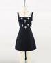 Elegant Rhinestone-Embellished Bandage Party Dress For Women - Stretchy A-Line Mini Dress With Square Neckline & High Waist - Perfect For Graduation_voghion.com