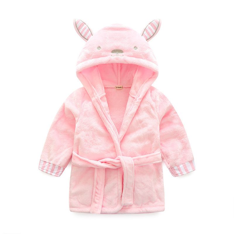 Flannel Bathrobe New Cute Rabbit Warm Nightgown Children's Animal Bathrobe Children's Home Clothing_voghion.com