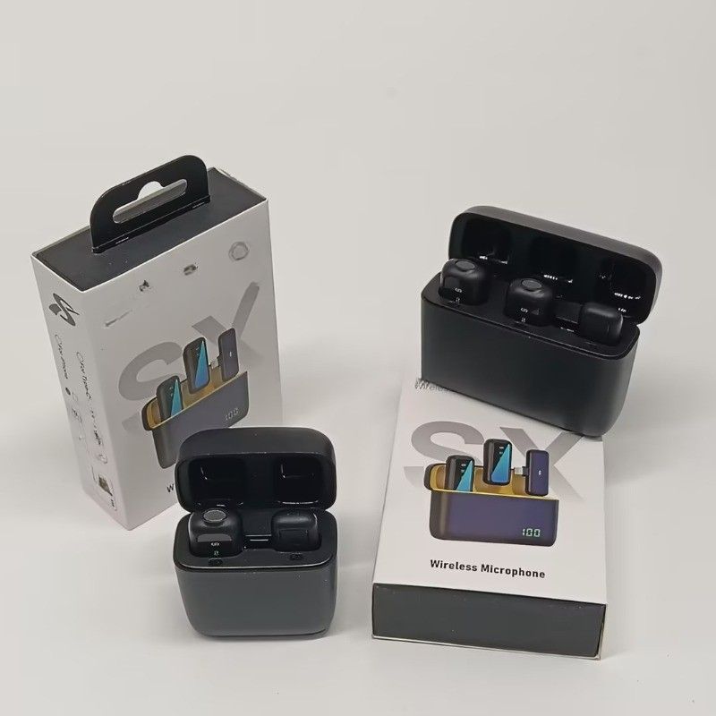 Kablosuz yaka mikrofonu SX5 SX6 cep telefonu canlı video kaydı gürültü azaltma mikrofonu_voghion.com