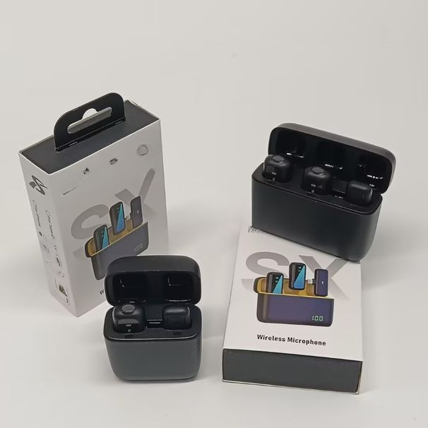 Kablosuz yaka mikrofonu SX5 SX6 cep telefonu canlı video kaydı gürültü azaltma mikrofonu_voghion.com