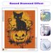 PhotoCustom DIY Diamond Painting Zucca Gatto Nero Diamante Rotondo Ricamo Regalo di Halloween_voghion.com