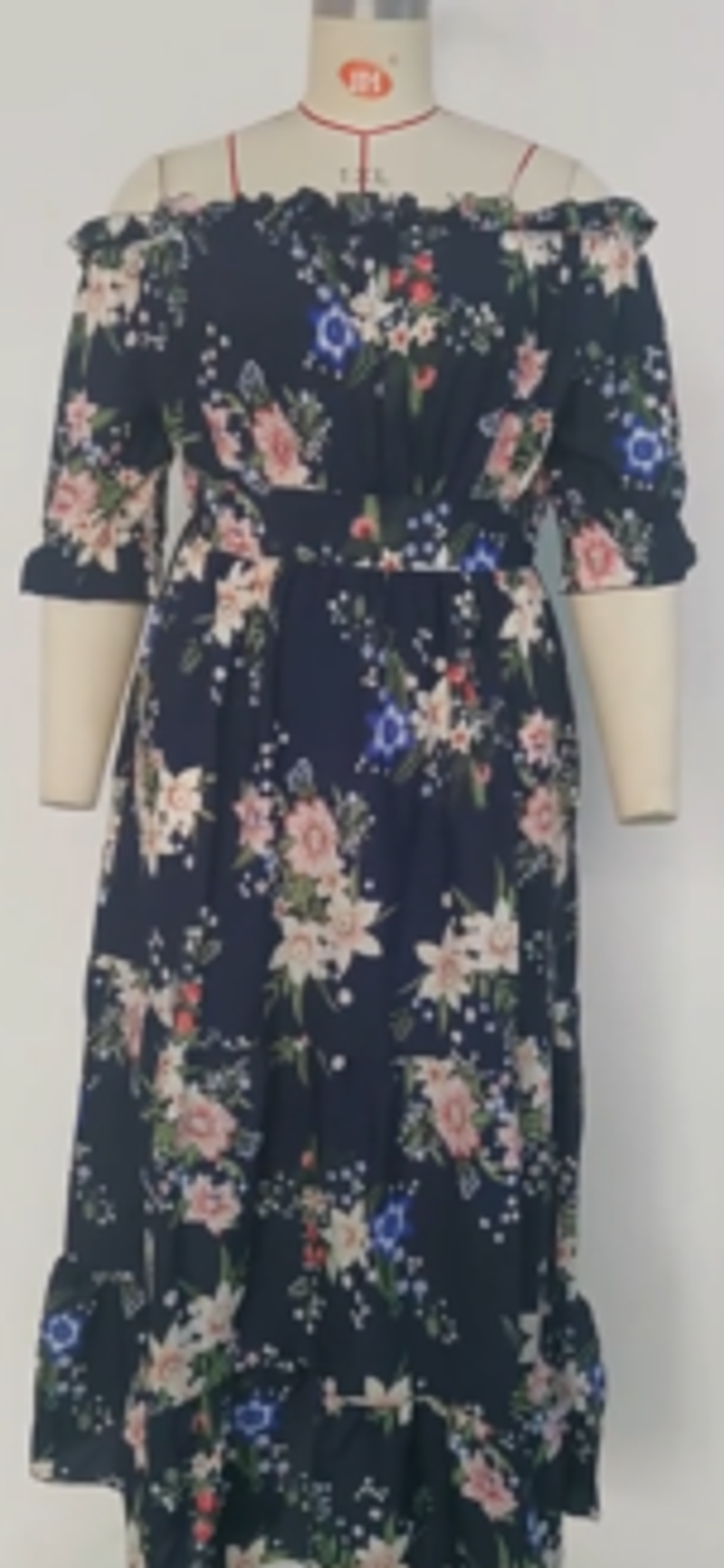 Women's Plus size Dresses Summer One Line Neck Boho dress_voghion.com