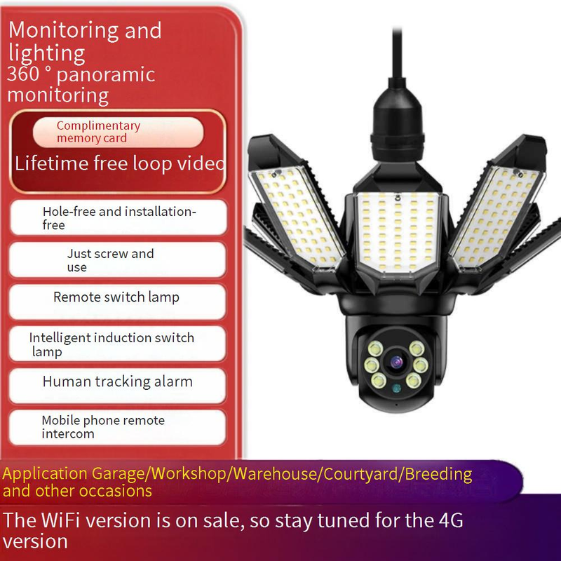 2-In-1 Light & Security Camera - Wireless Monitoring With HD Night Vision (Motion Detection 2-Way Audio Easy Installation Remote Access Via App)​​_voghion.com