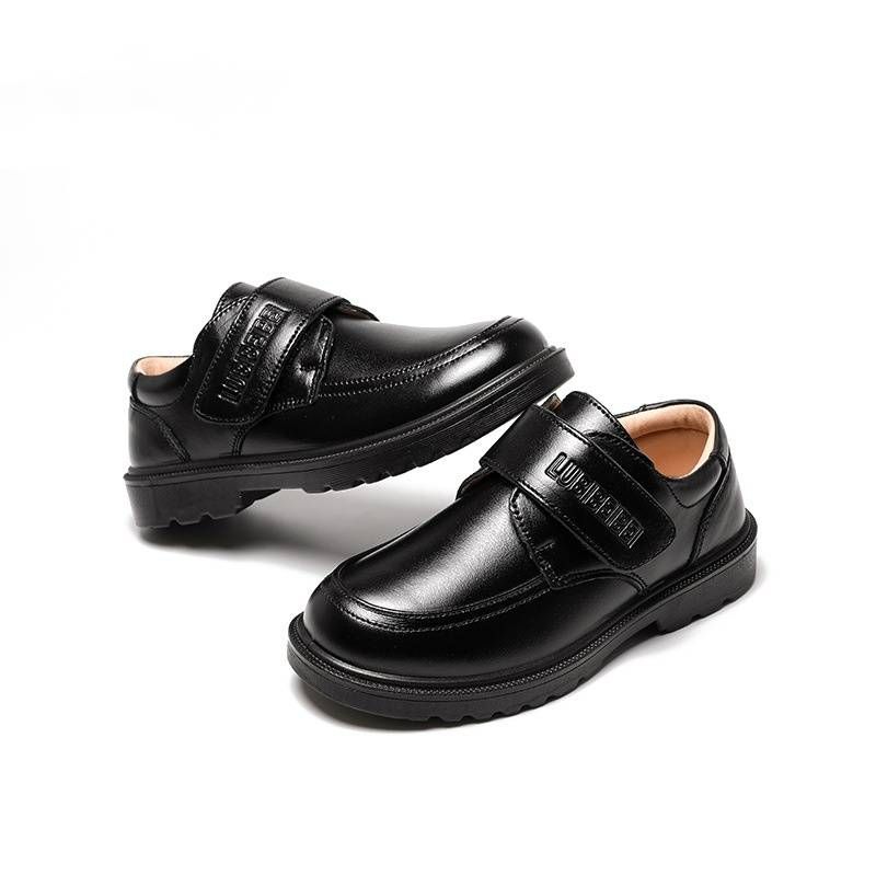 Children's Shoes Boys Black Leather Shoes Summer New Cowhide Student Little Boy Performance Soft Bottom Children's New Leather Shoes_voghion.com