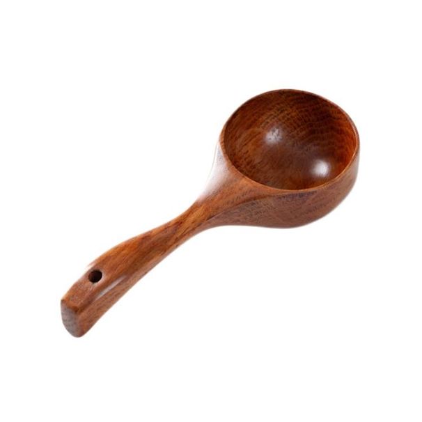 Household Wooden Long Handle Soup Spoon Water Scoop_voghion.com