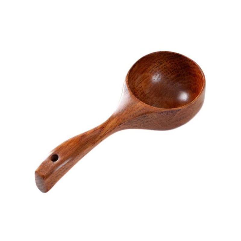 Household Wooden Long Handle Soup Spoon Water Scoop_voghion.com